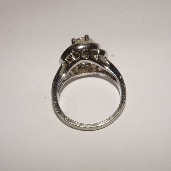 Vtg. RSC 925 SS Flower Rhinestone Ring Size 6.25 - Picture 3 of 8